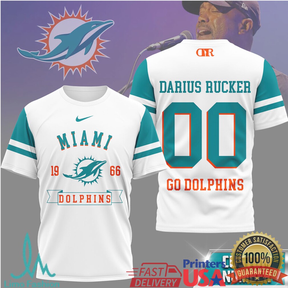 Darius Rucker x Miami Dolphins Custom Number Graphic T Shirt - Limotees LLC