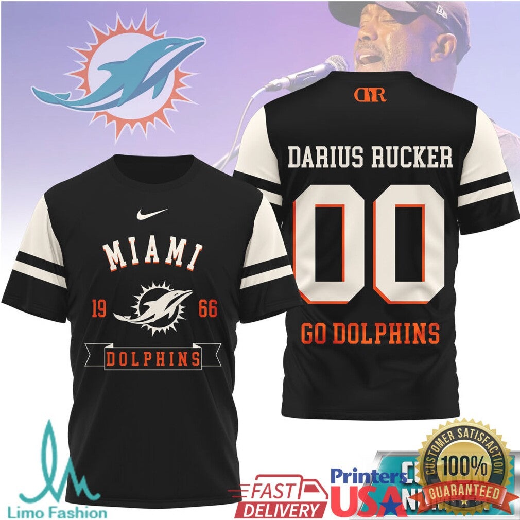 Darius Rucker x Miami Dolphins Personalized Number Sport T Shirt - Limotees LLC