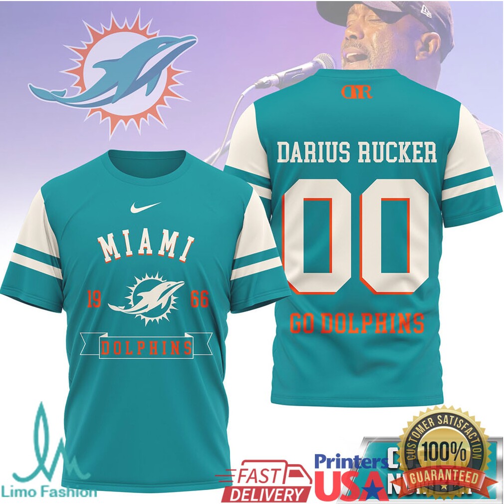 Darius Rucker x Miami Dolphins Personalized Number Sport T Shirt - Limotees LLC