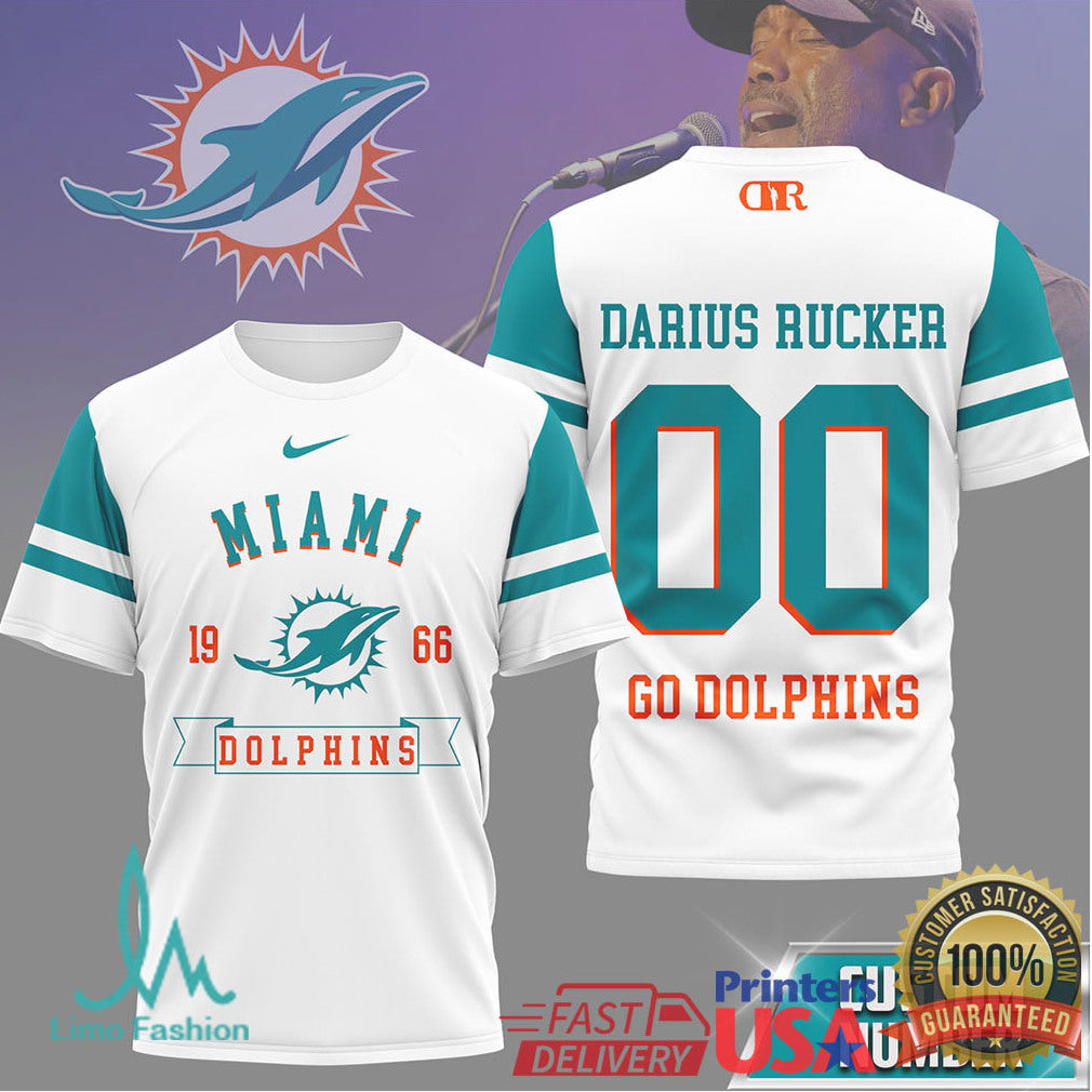 Darius Rucker x Miami Dolphins Personalized Number Sport T Shirt - Limotees LLC
