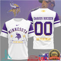 Darius Rucker x Minnesota Vikings Custom Name & Number Football T Shirt - Limotees LLC