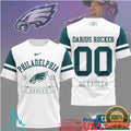 Darius Rucker x Philadelphia Eagles Custom Name & Number Football T Shirt - Limotees LLC