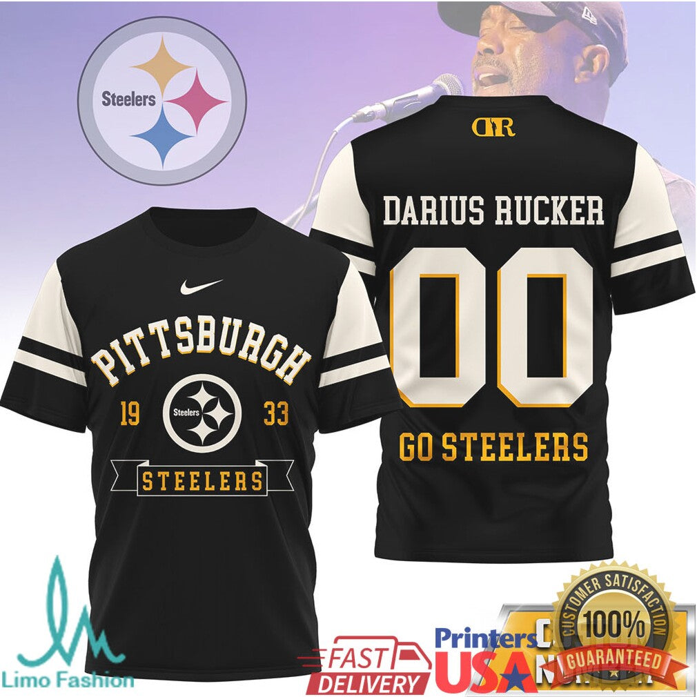 Darius Rucker x Pittsburgh ST Shirtlers Custom Name & Number Football T Shirt - Limotees LLC