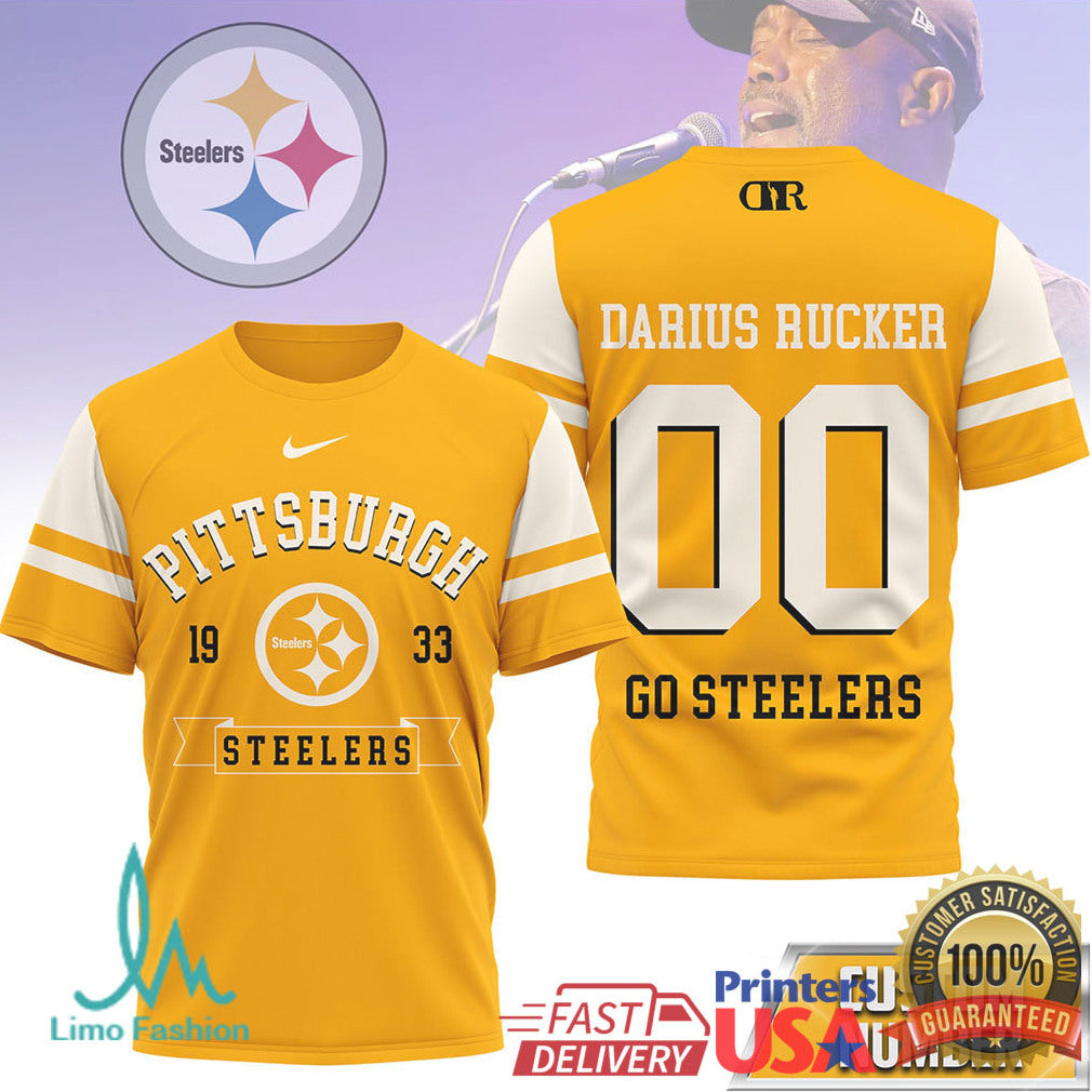 Darius Rucker x Pittsburgh ST Shirtlers Custom Name & Number Football T Shirt - Limotees LLC