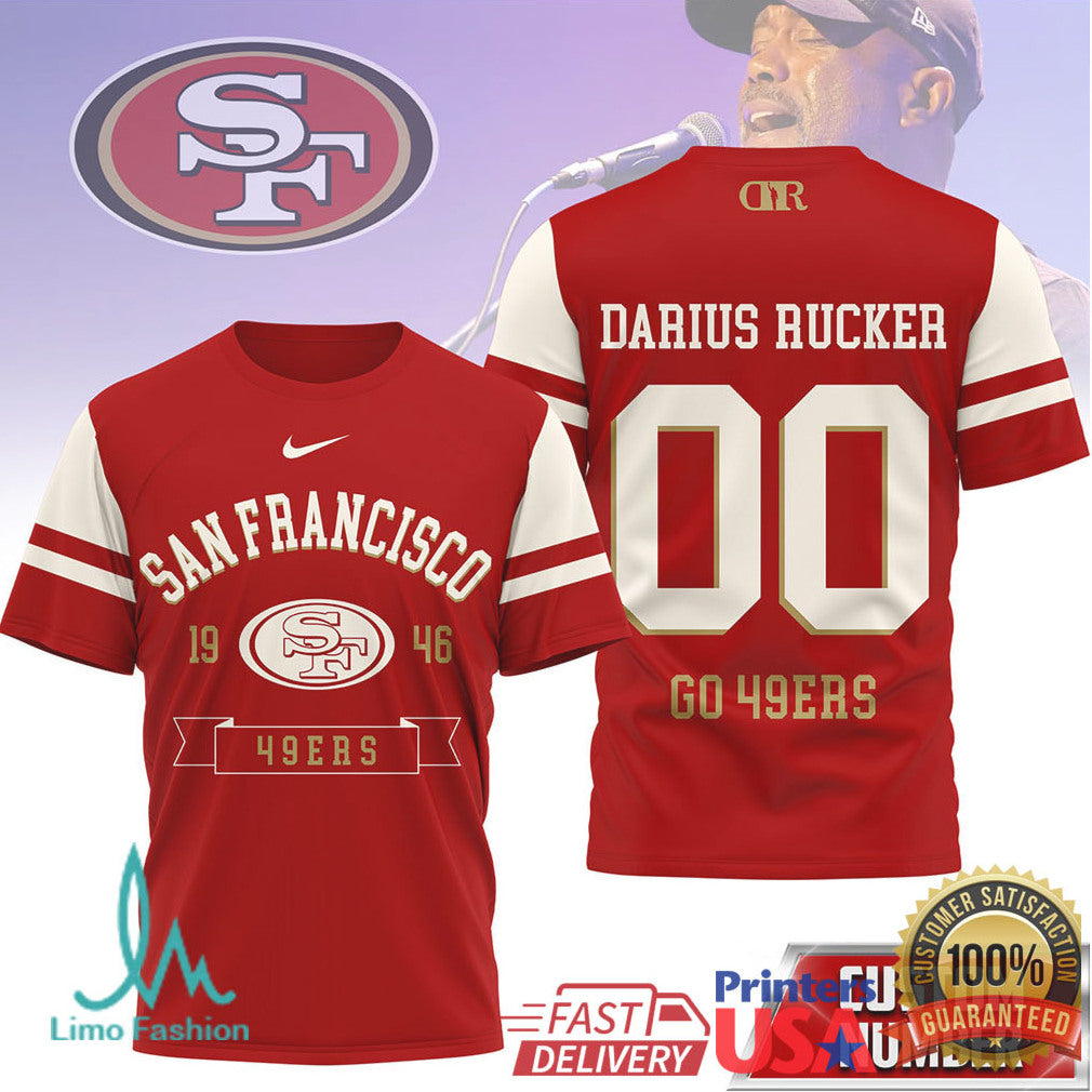 Darius Rucker x San Francisco 49ers Custom Number Graphic T Shirt - Limotees LLC