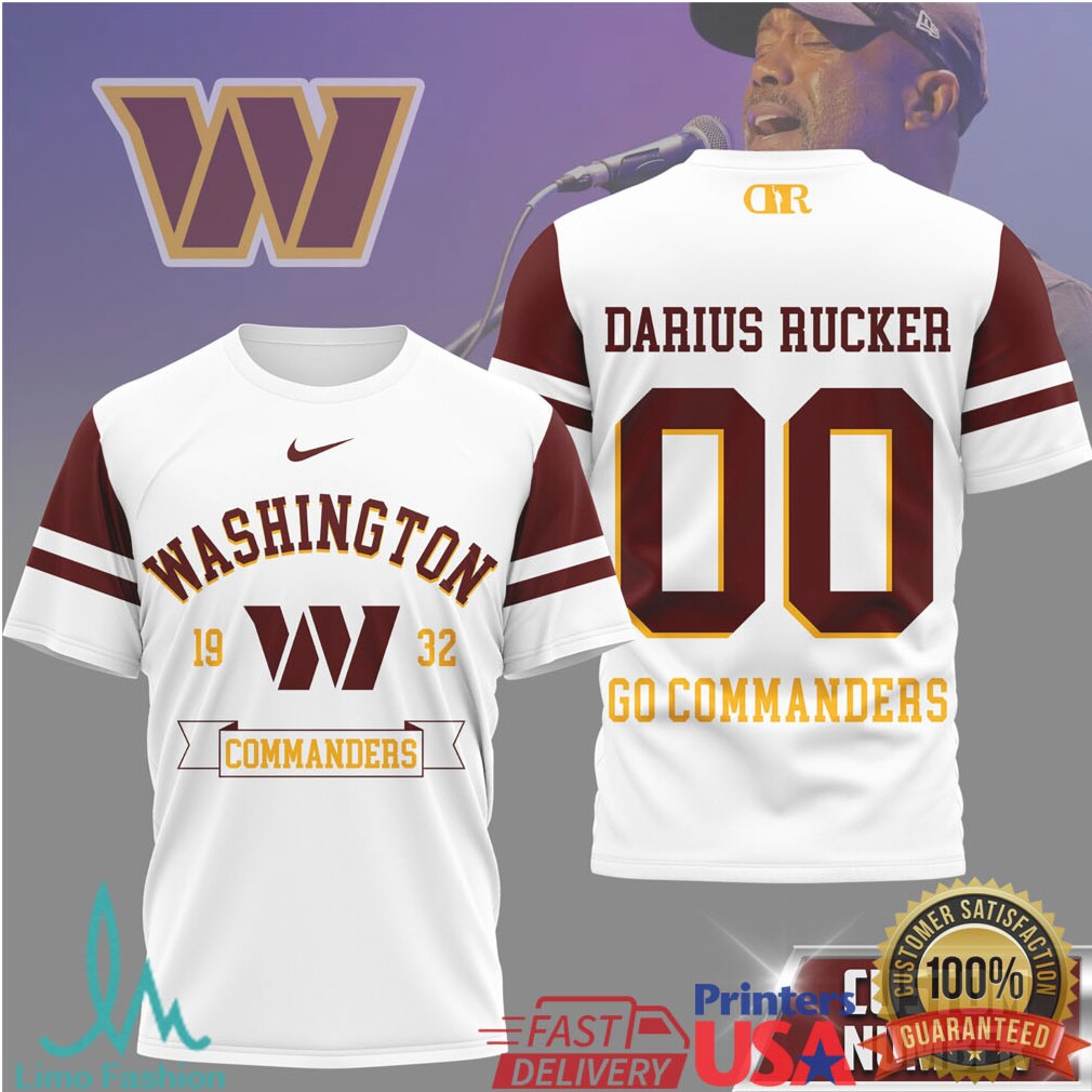 Darius Rucker x Washington Commanders Custom Name & Number Football T Shirt - Limotees LLC