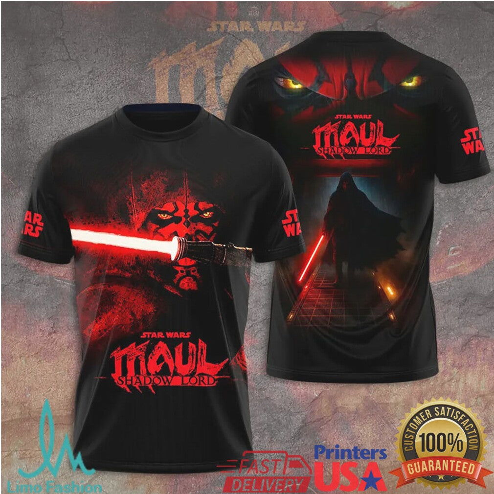 Darth Maul Shadow Lord Sith Silhouette Star Wars 3D All Over Print T Shirt - Limotees LLC