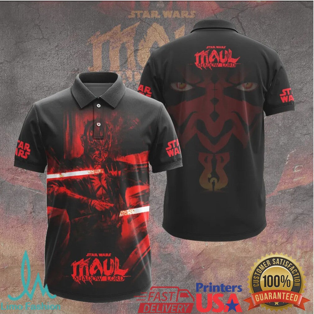 Darth Maul Shadow Lord Star Wars Red Lightsaber Action Graphic T Shirt - Limotees LLC