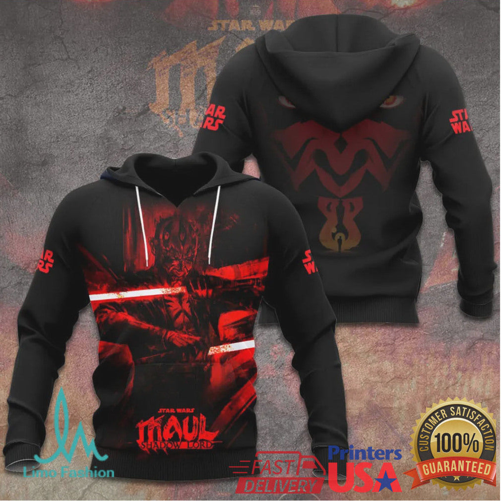Darth Maul Shadow Lord Star Wars Red Lightsaber Action Graphic T Shirt - Limotees LLC