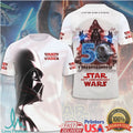 Darth Vader 50th Anniversary Star Wars Dark Side White 3D Graphic Apparel T Shirt - Limotees LLC