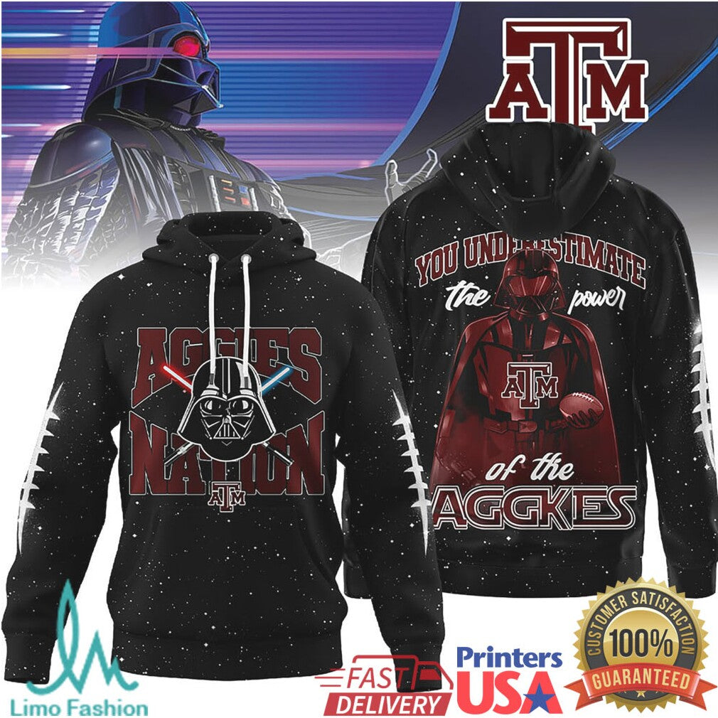 Darth Vader Texas A&M Aggies Nation Star Wars Mashup 3D T Shirt - Limotees LLC
