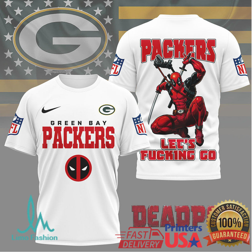 Deadpool Green Bay Packers LFG Mashup T Shirt NFL Hero Graphic T shirt - Limotees LLC