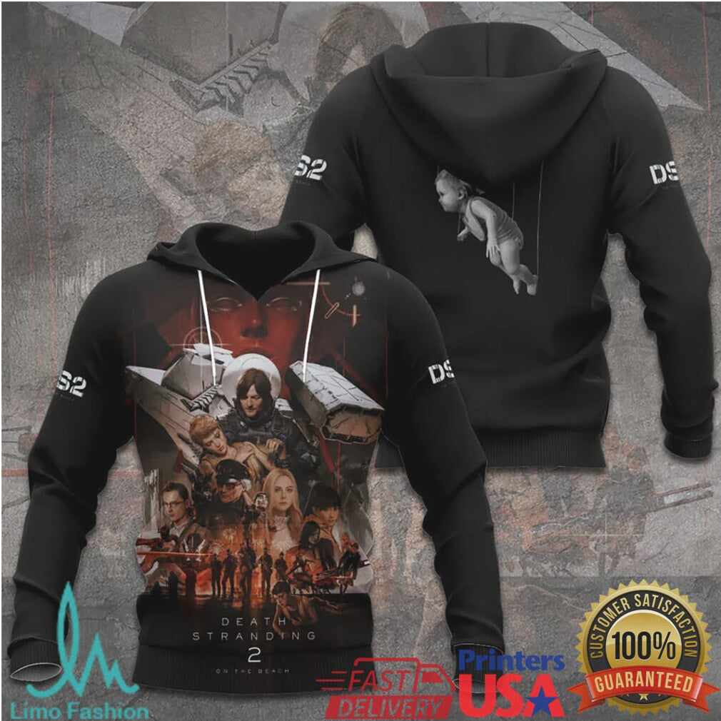 Death Stranding 2 On The Beach DS2 Character Cast Poster Vintage Style Fans T Shirt - Limotees LLC