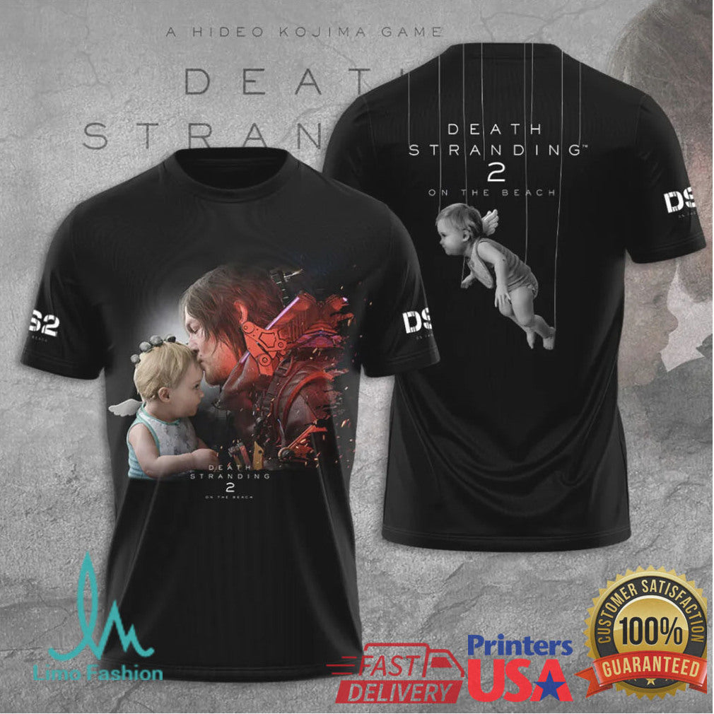 Death Stranding 2 On The Beach Sam Bridges BB Lou Gaming Retro Black T Shirt - Limotees LLC