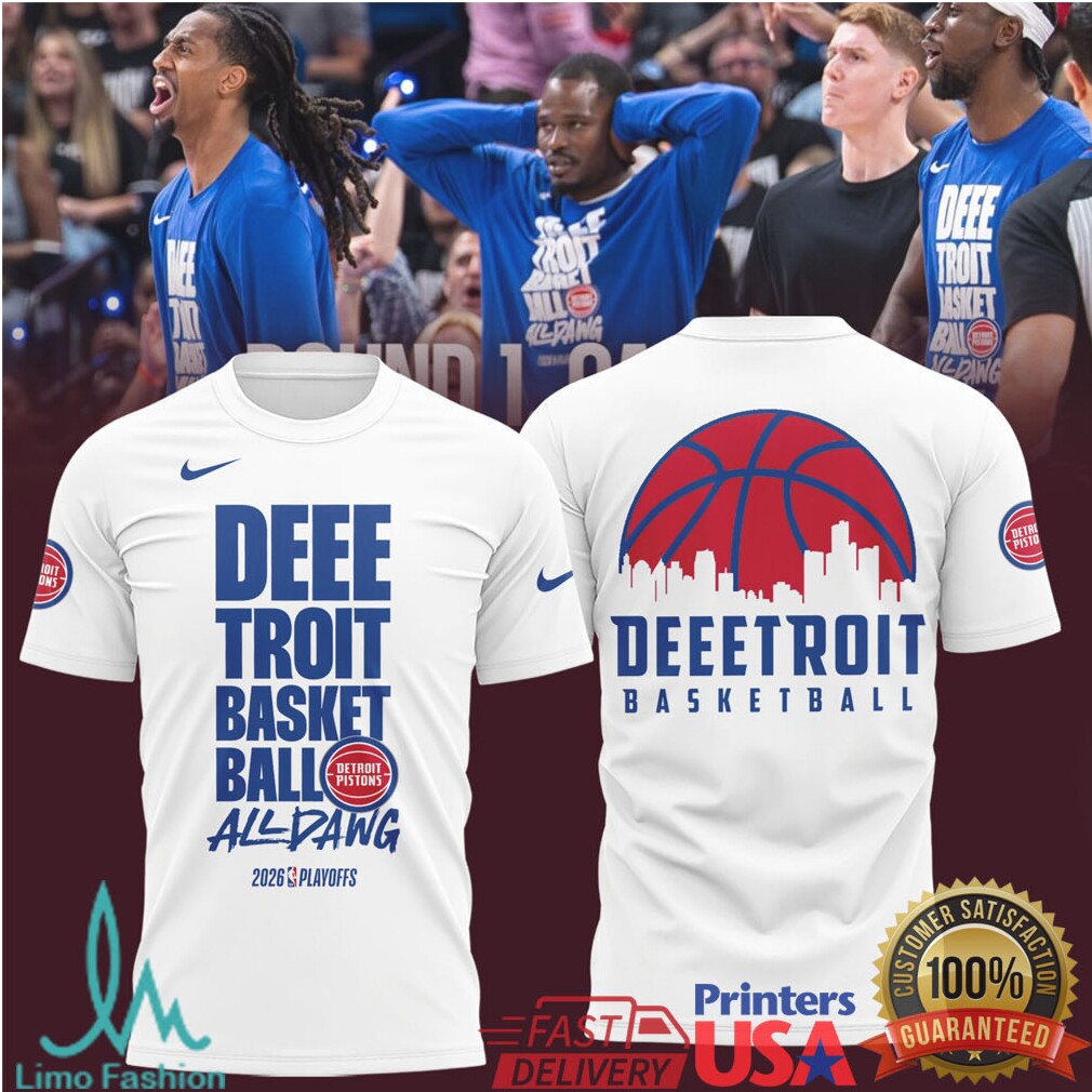 Deeeetroit Basketball All Dawg 2026 NBA Playoffs Skyline Nike Style T Shirt - Limotees LLC