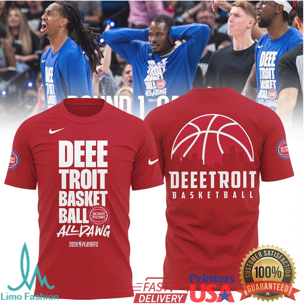 Deeeetroit Basketball All Dawg 2026 NBA Playoffs Skyline Nike Style T Shirt - Limotees LLC