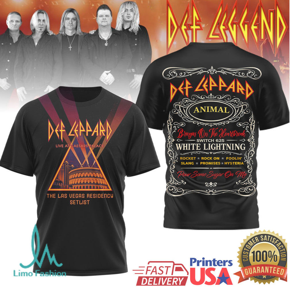 Def Leppard Animal The Las Vegas Residency Setlist Concert Apparel T Shirt - Limotees LLC