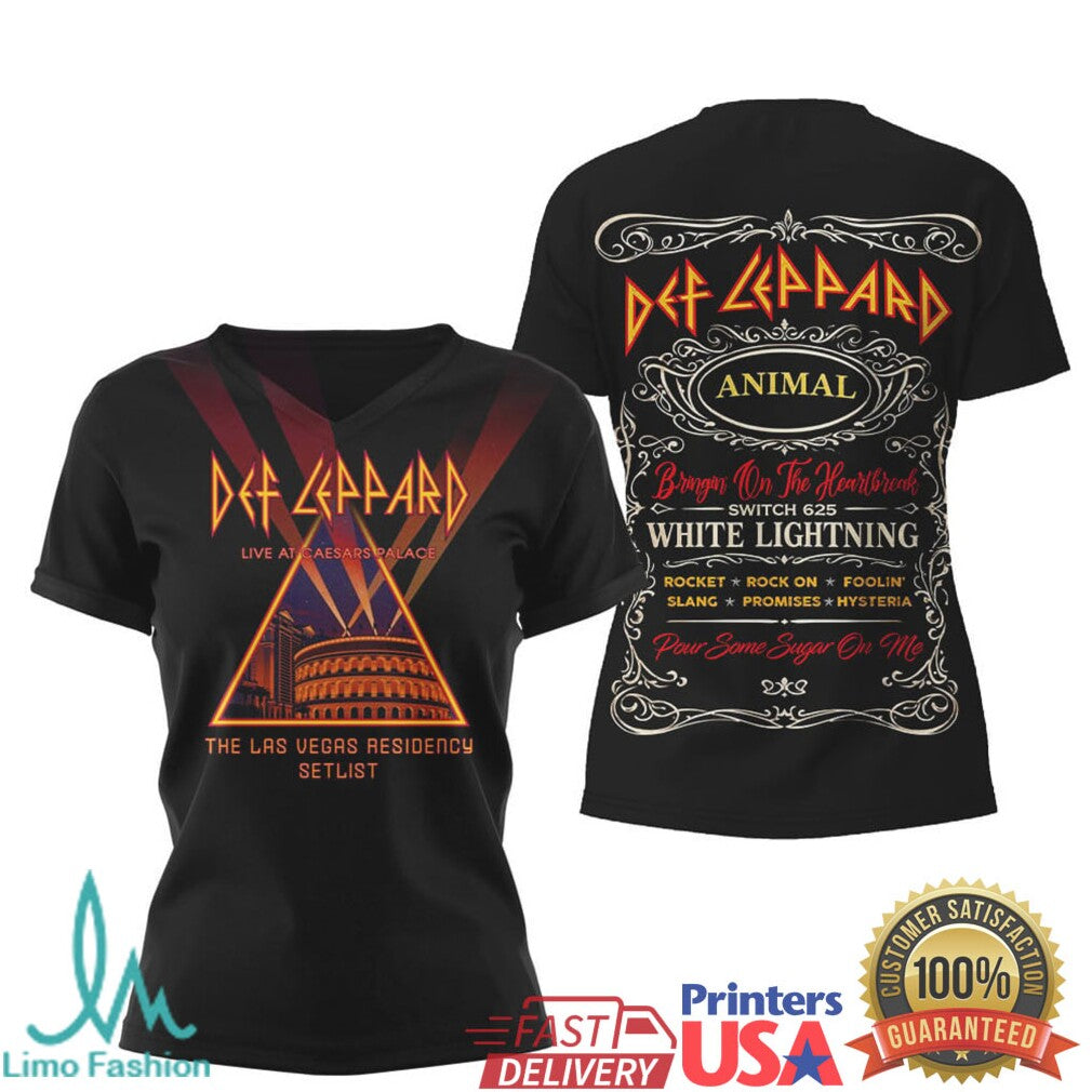 Def Leppard Animal The Las Vegas Residency Setlist Concert Apparel T Shirt - Limotees LLC