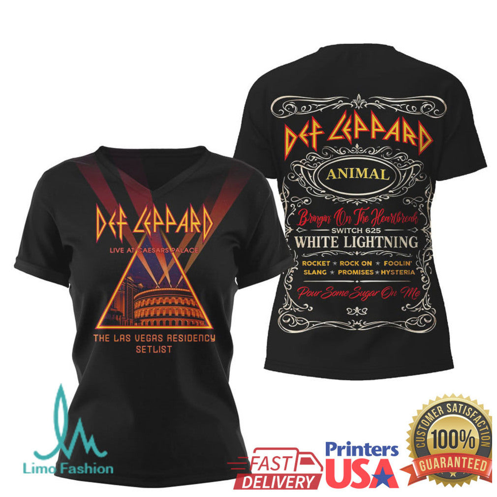 Def Leppard Las Vegas Residency Setlist Animal White Lightning Concert Apparel - Limotees LLC