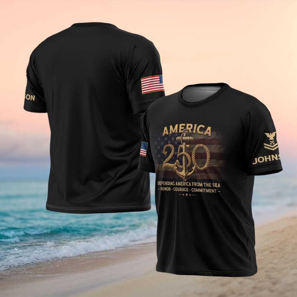 Defending America From The Sea Honor Courage Commitment Navy T Shirt - Limotees LLC