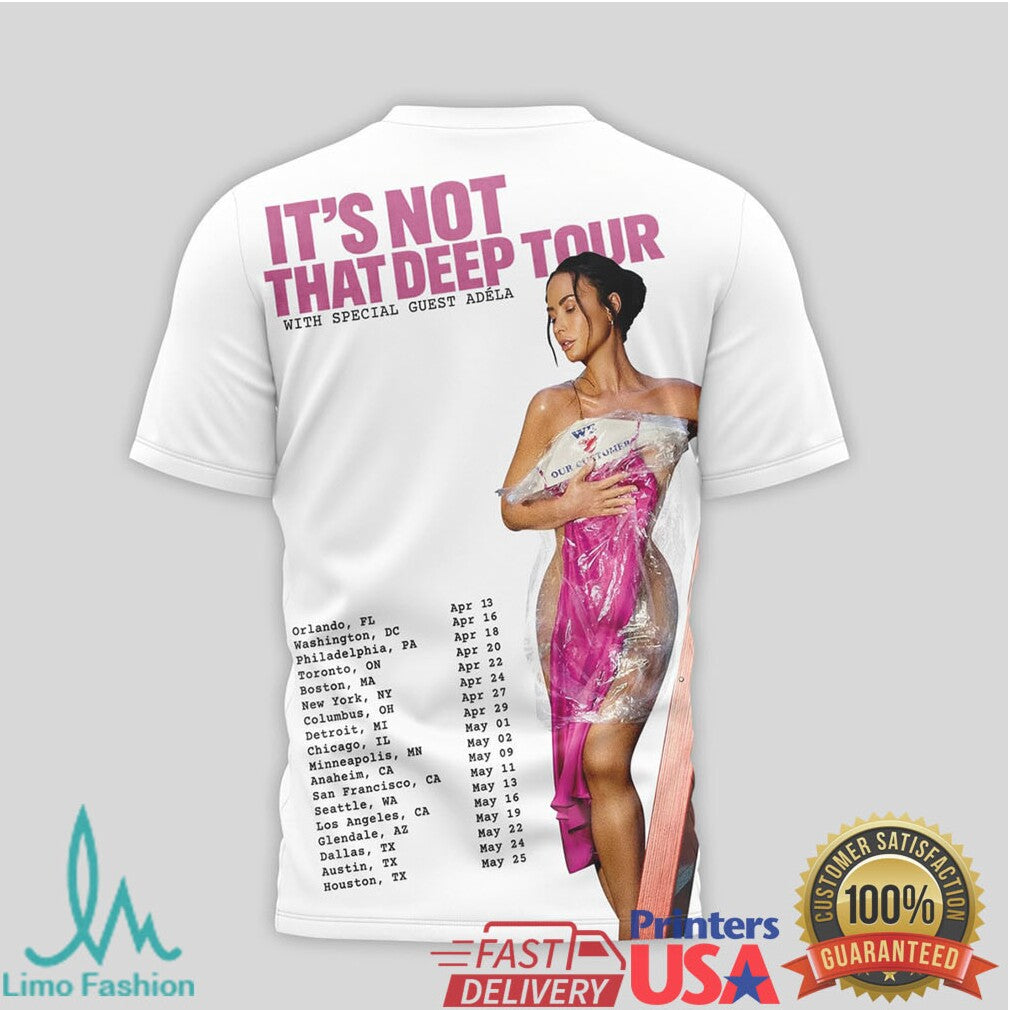 Demi Lovato It's Not That Deep Tour 2024 White Graphic T Shirt - Limotees LLC