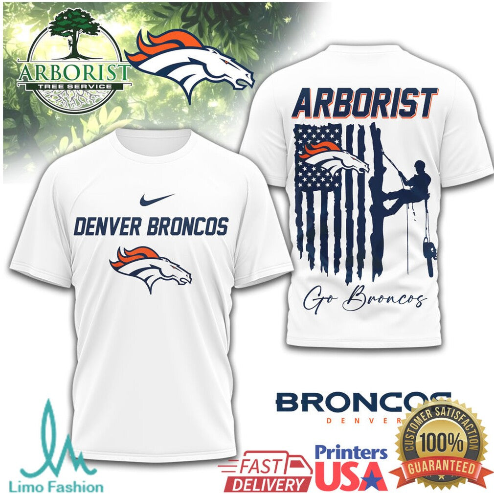 Denver Broncos Arborist Tree Service Orange & Blue Logger Fan Tee - Limotees LLC
