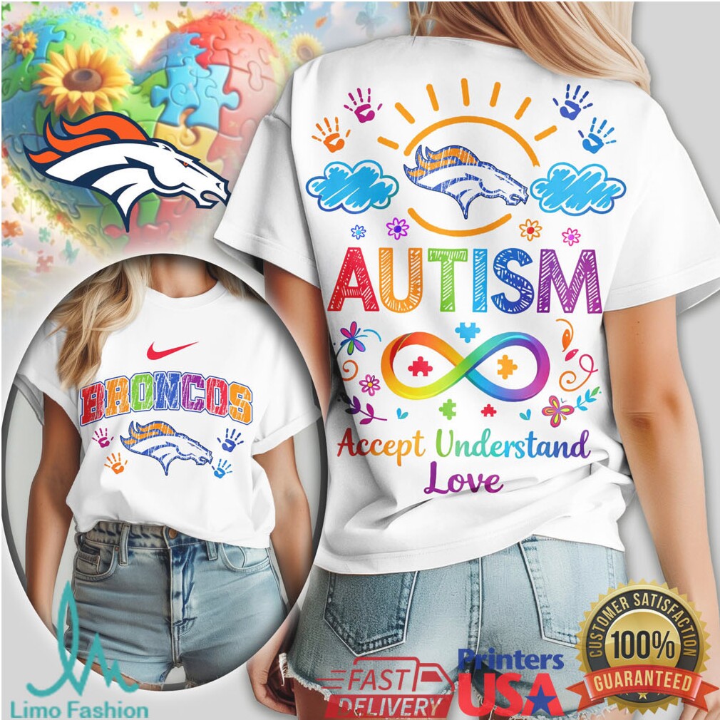 Denver Broncos Autism Awareness Infinity Symbol Football Fan T Shirt - Limotees LLC