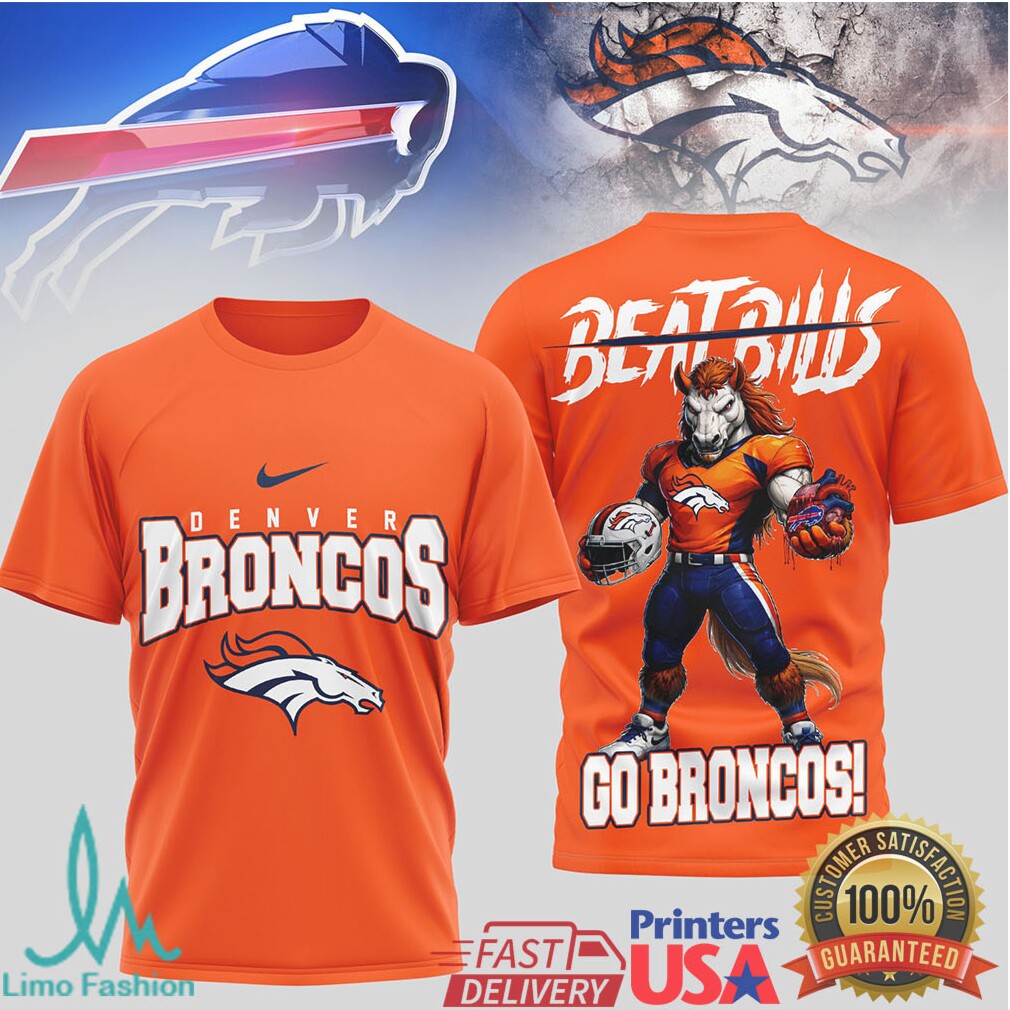 Denver Broncos “Beat Bills” Rivalry Mascot Heart Graphic Tee - Limotees LLC