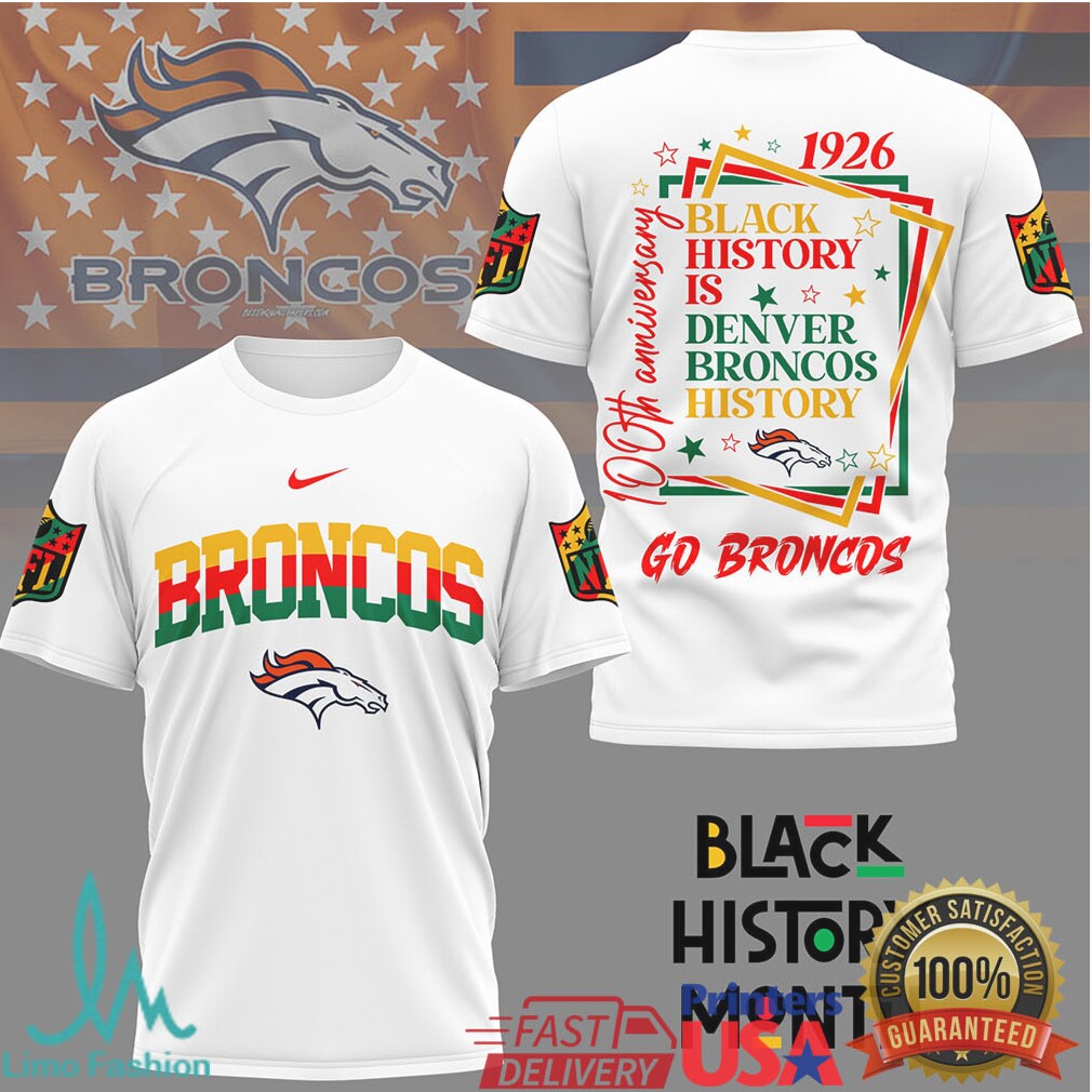 Denver Broncos Black History Month 100th Anniversary NFL T Shirt - Limotees LLC