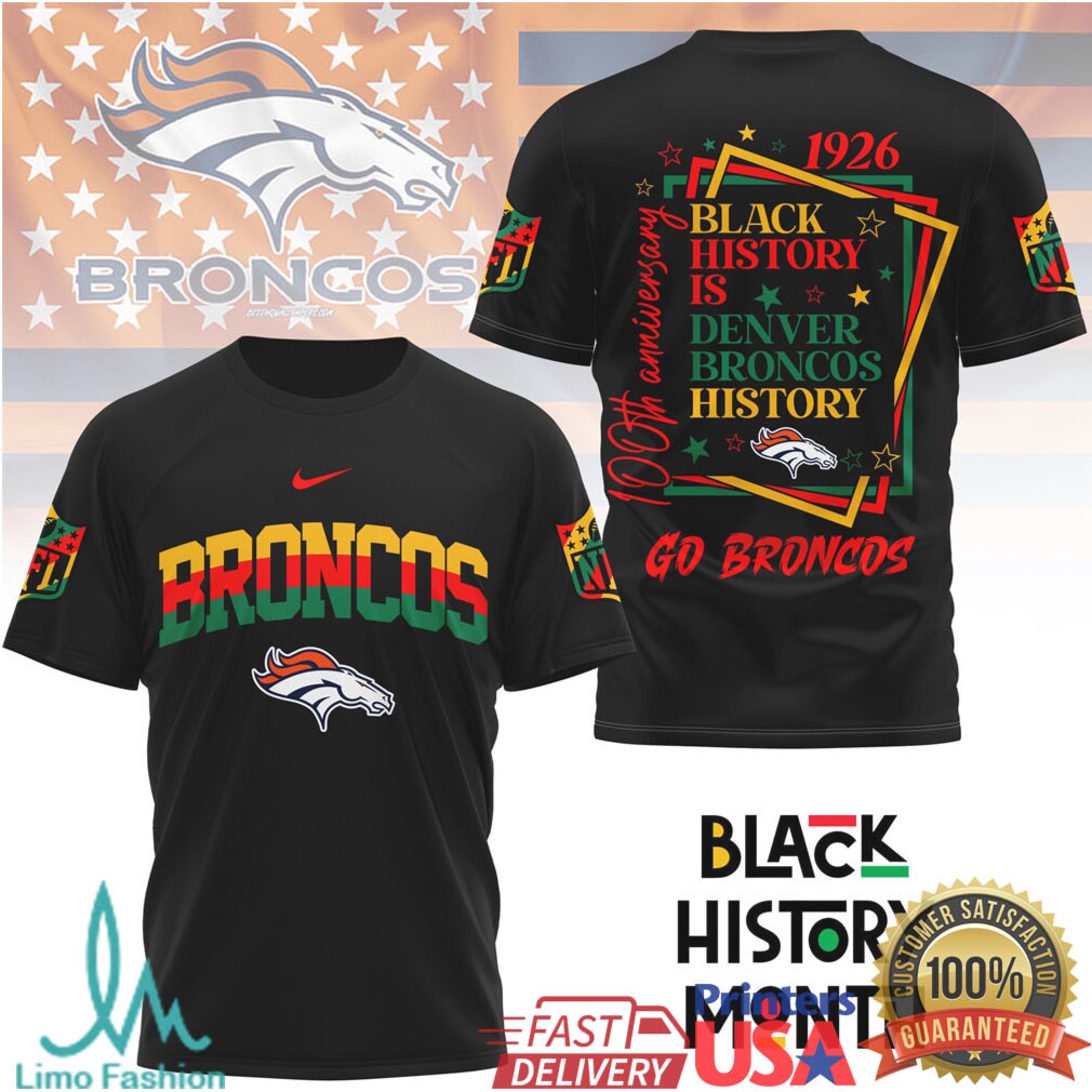 Denver Broncos Black History Month 100th Anniversary NFL T Shirt - Limotees LLC