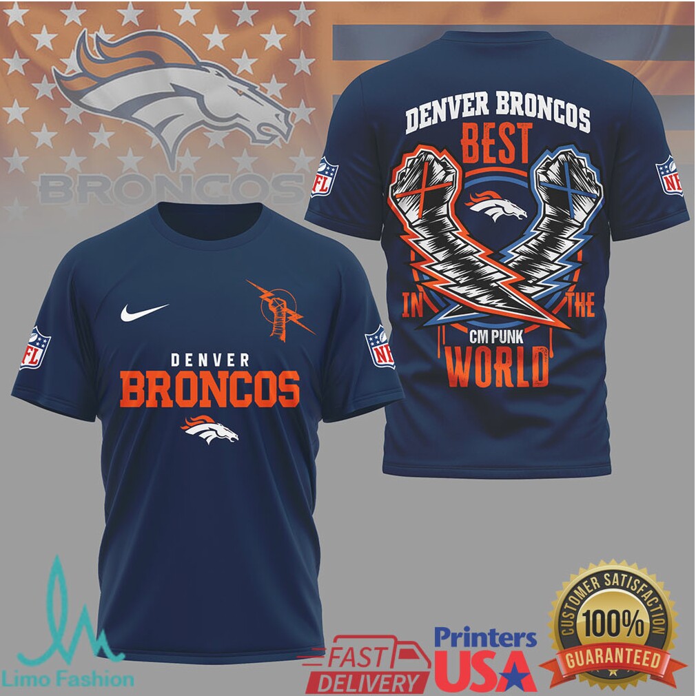 Denver Broncos CM Punk Best In The World Crossover T Shirt - Limotees LLC