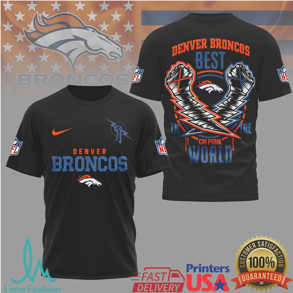 Denver Broncos CM Punk Best In The World Crossover T Shirt - Limotees LLC