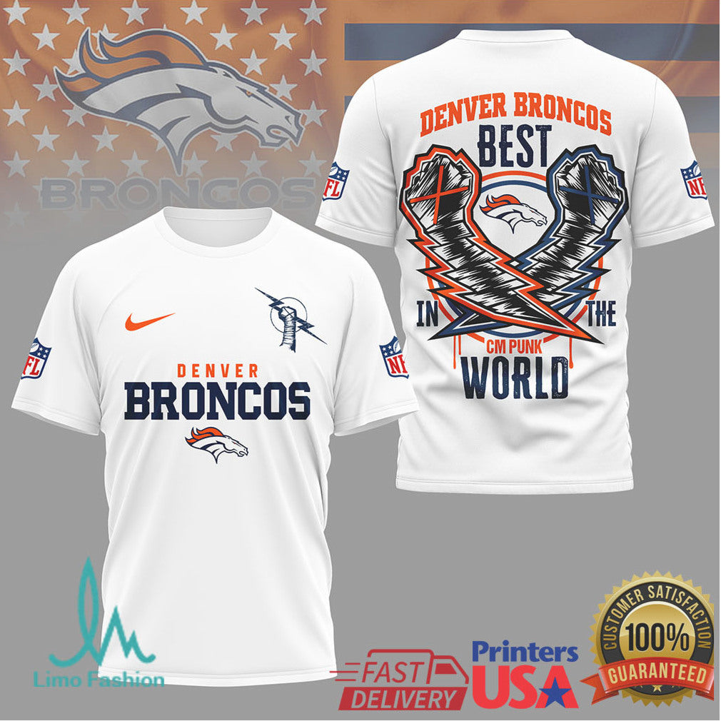 Denver Broncos CM Punk Best In The World Crossover T Shirt - Limotees LLC