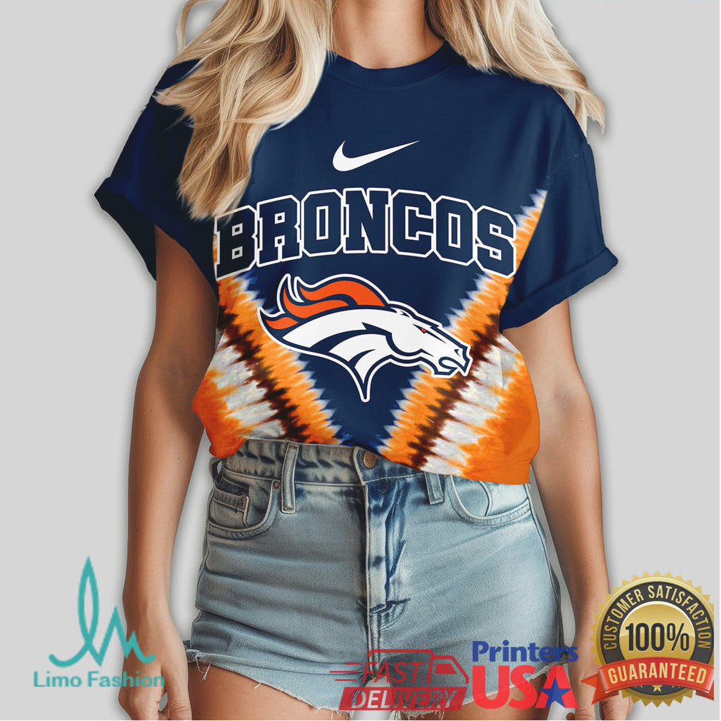 Denver Broncos DNA Team Logo Navy & Orange Fan T Shirt - Limotees LLC