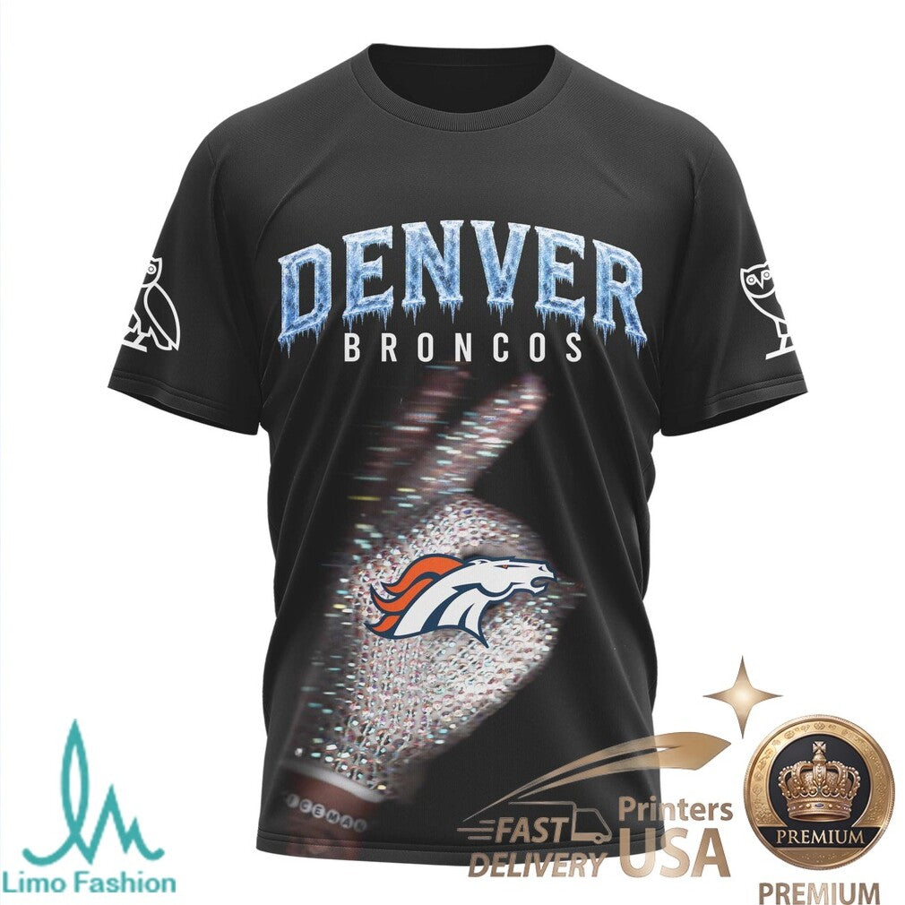 Denver Broncos Drake Iceman OVO Inspired Graphic T Shirt - Limotees LLC