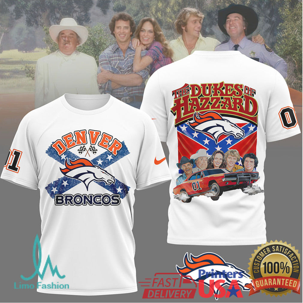 Denver Broncos Dukes of Hazzard General Lee Mashup T Shirt - Limotees LLC