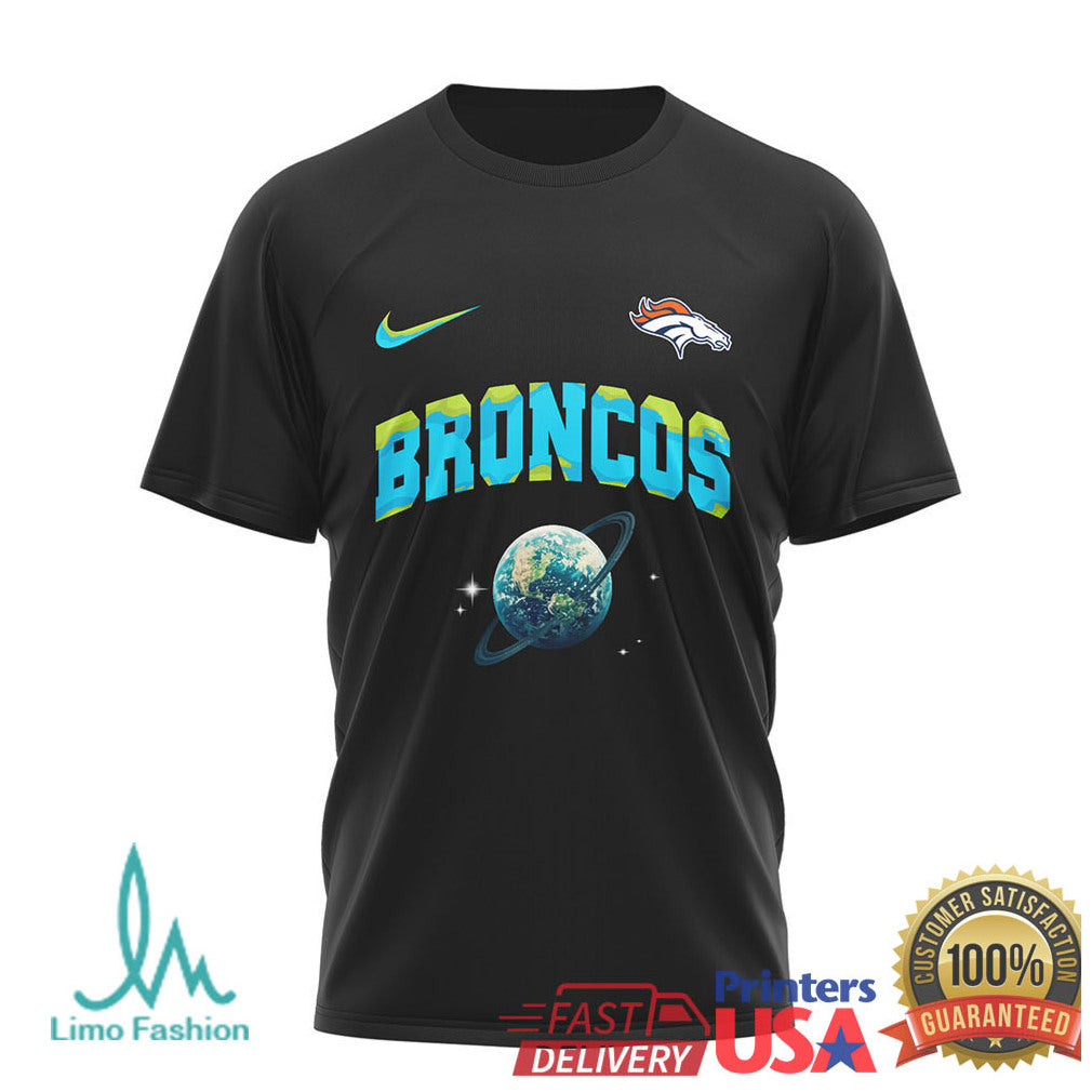 Denver Broncos Earth Day One Planet One Goal Football T Shirt - Limotees LLC