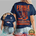 Denver Broncos Female Veterans No Less Dangerous Military T Shirt - Limotees LLC
