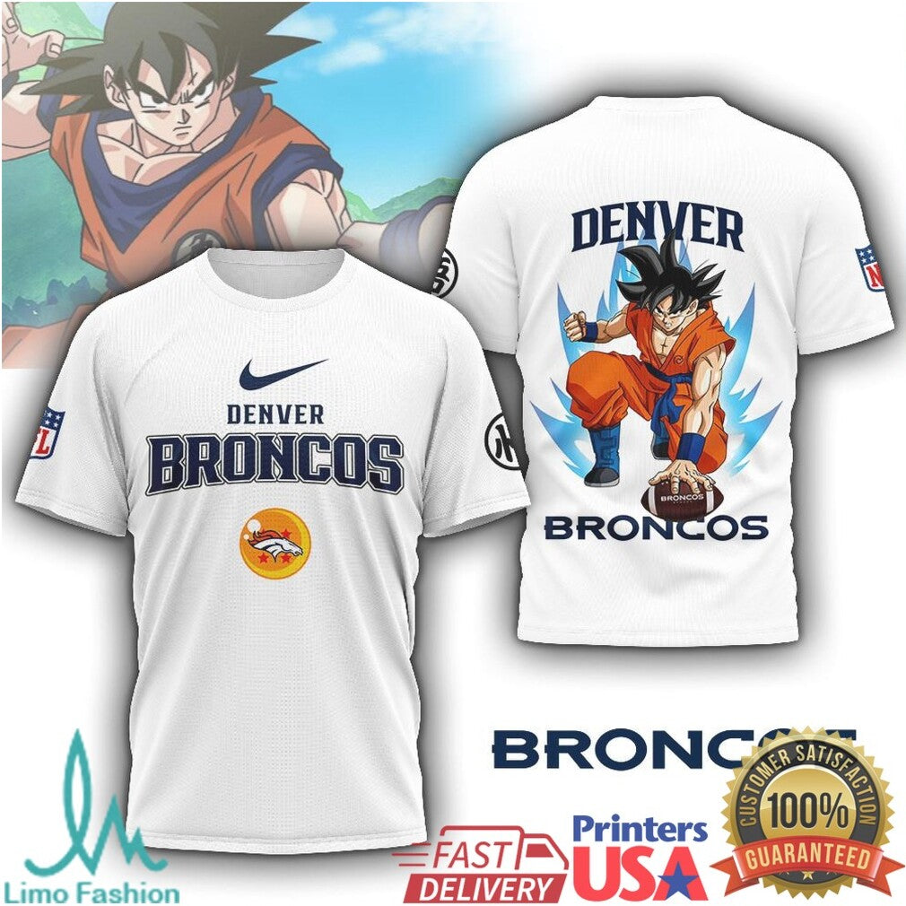 Denver Broncos Goku Super Saiyan Anime Football T Shirt - Limotees LLC