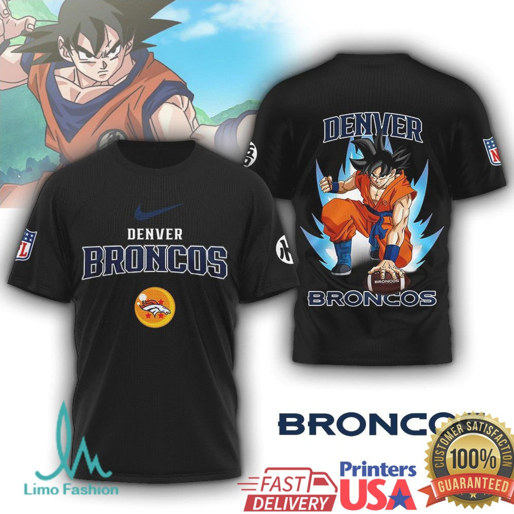 Denver Broncos Goku Super Saiyan Anime Football T Shirt - Limotees LLC