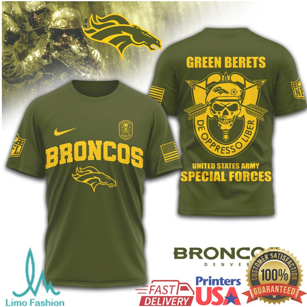 Denver Broncos Green Berets United States Army Special Forces T Shirt - Limotees LLC