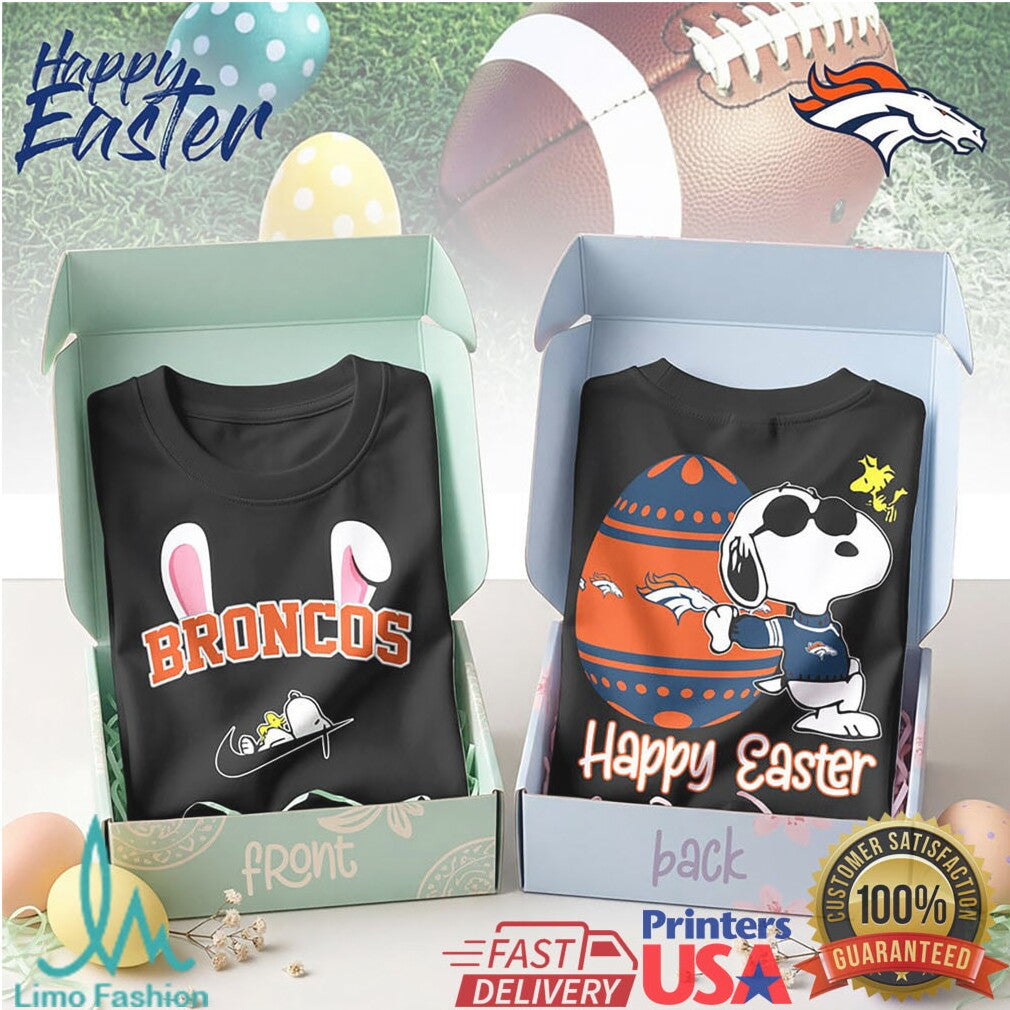 Denver Broncos Happy Easter Snoopy Peanuts Football Fan T Shirt - Limotees LLC