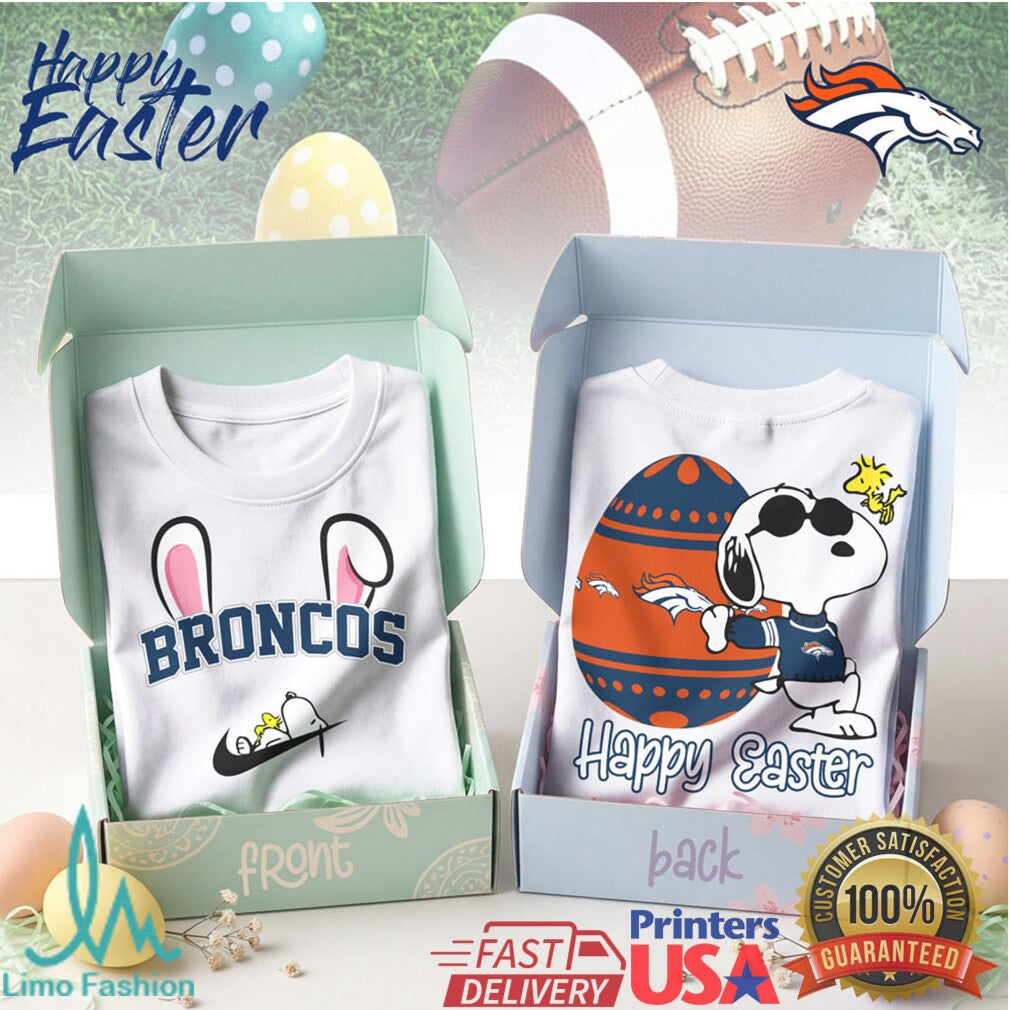 Denver Broncos Happy Easter Snoopy Peanuts Football Fan T Shirt - Limotees LLC