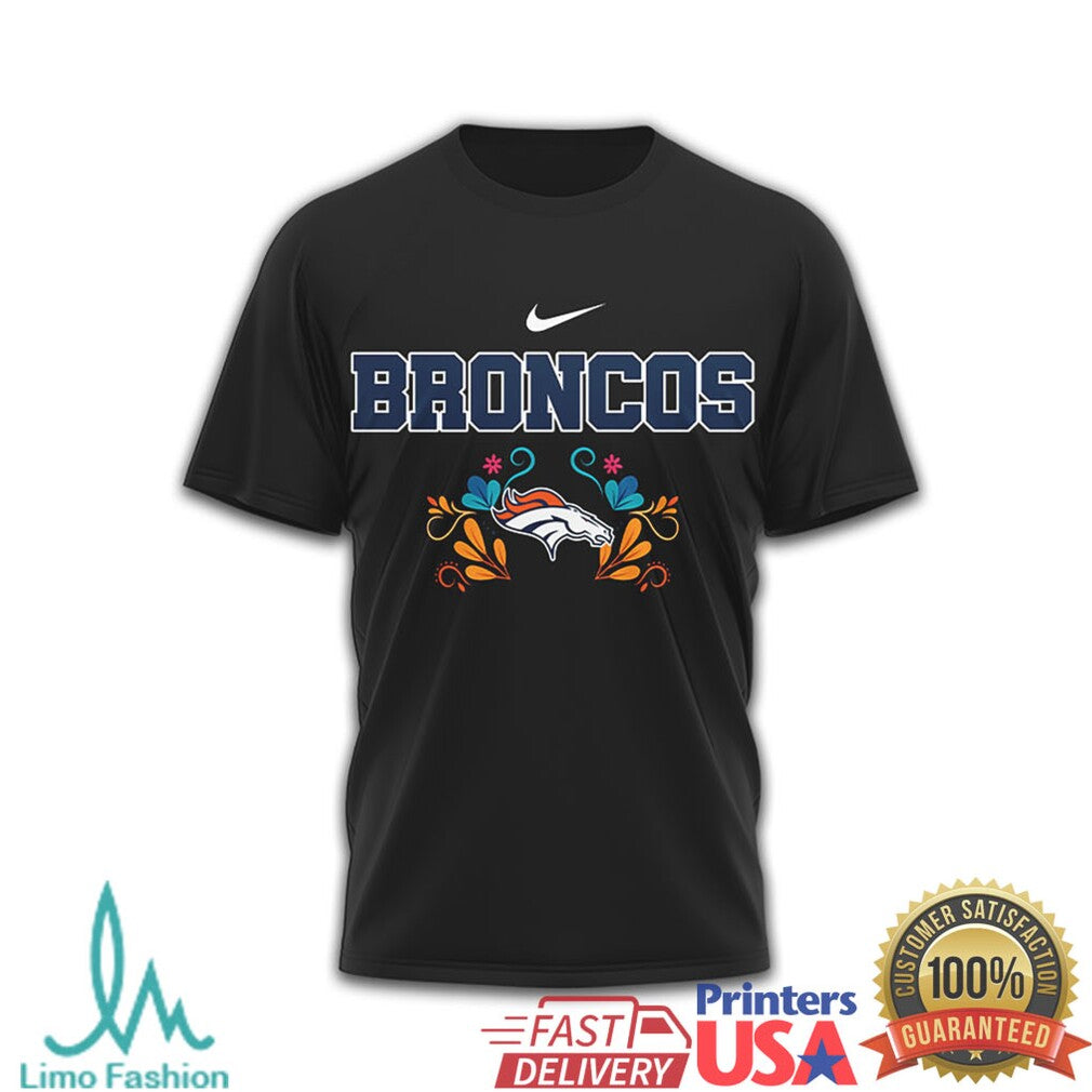 Denver Broncos Hasta La Muerte Sugar Skull Day of the Dead T Shirt - Limotees LLC