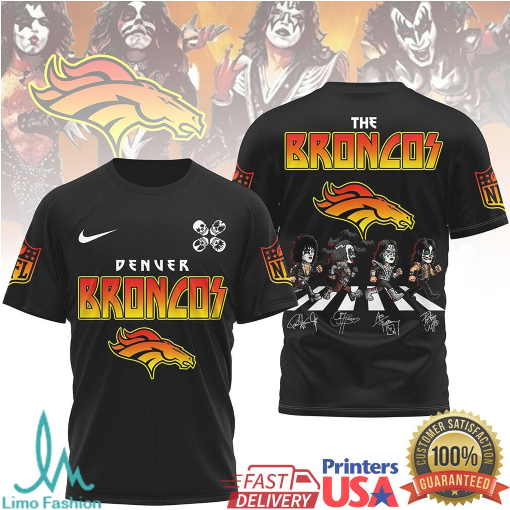 Denver Broncos Heavy Metal Style T Shirt Mile High Football Fan Graphic T Shirt - Limotees LLC