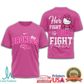 Denver Broncos Hello Kitty Breast Cancer Pink Out T Shirt - Limotees LLC