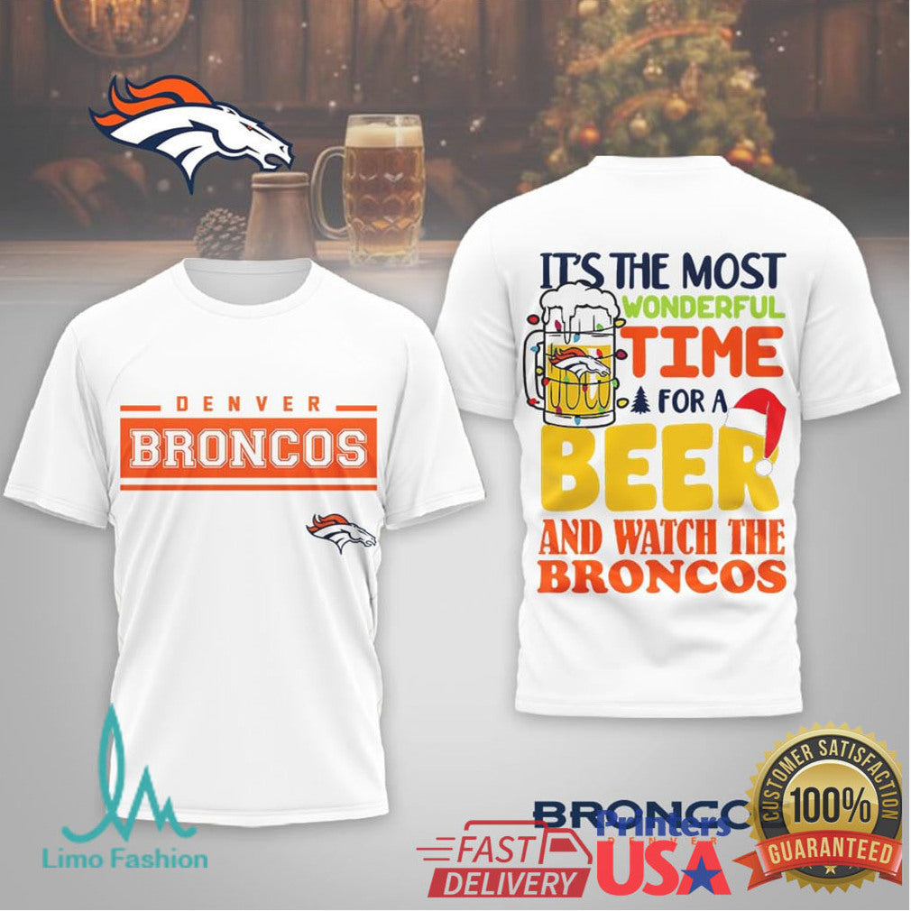 Denver Broncos Holiday Beer & Watch The Game Graphic Shirt - Limotees LLC