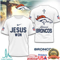Denver Broncos Jesus Won NFL Christian T Shirt - Limotees LLC