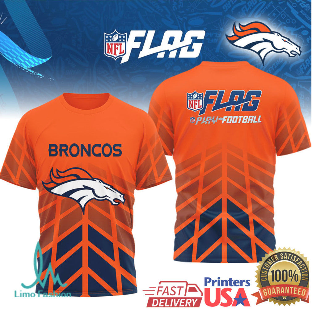 Denver Broncos NFL Flag Play Football Team Spirit Graphic Shirt - Limotees LLC