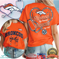 Denver Broncos Nurse by Heart T Shirt Stethoscope Design Football Nurse Gift - Limotees LLC